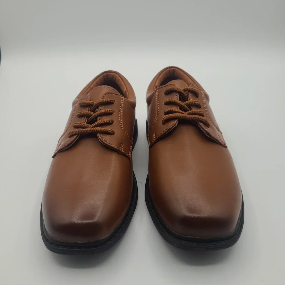 Stacy Adams Boys Dunbar 41179-221 Brown Leather Brown Dress‎ Shoes Size 11 M